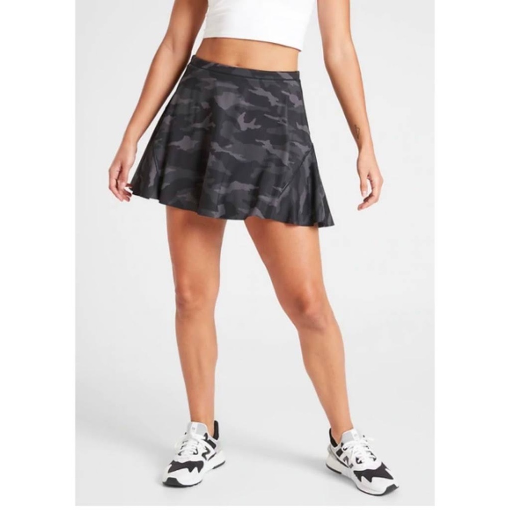 Athleta Match Point Black Camo Skort Tennis Skirt